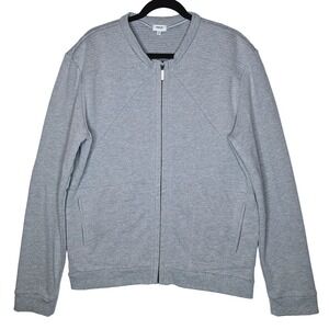 Hyden Yoo Men's Large Full Zip Bomber Sweatshirt Jacket Terry Cotton Gray